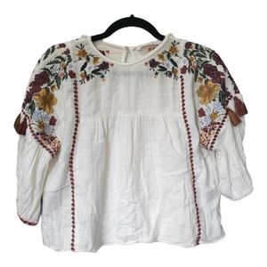 Zara Trafaluc Embroidered Blouse